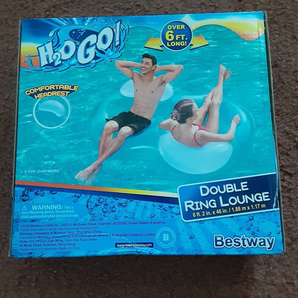 H2O Go Double Lounge Float 6Ft Pool Inflatable
